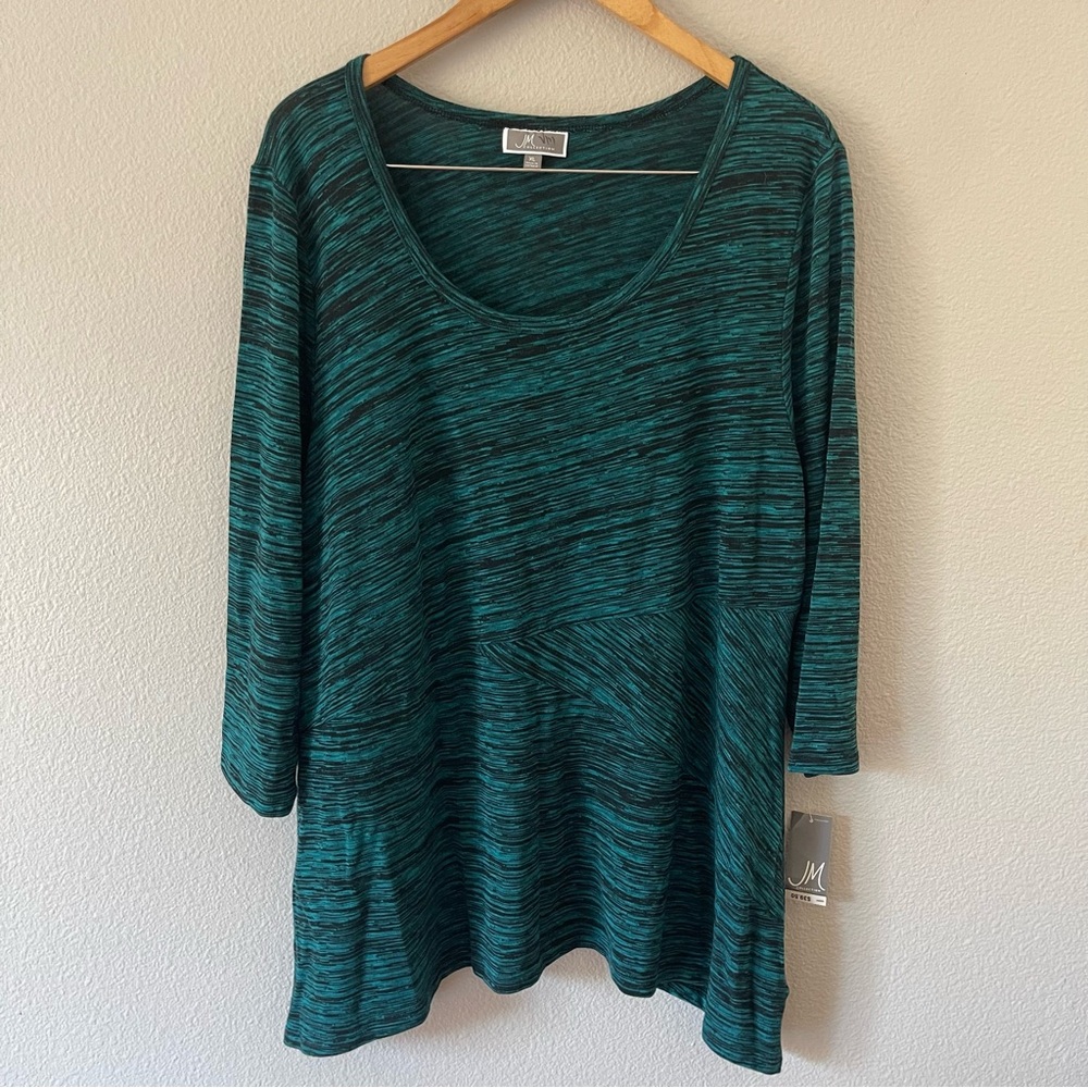 JM Collection Rich Teal Tunic Top Size XL